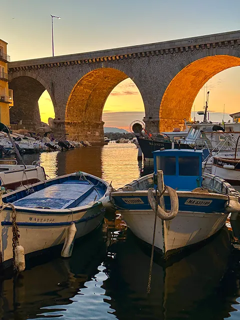 Coucher de soleil au Vallon des Auffes