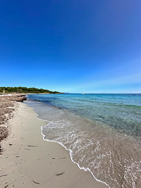 Sentier du littoral dans le Golfe de Saint-Tropez : la plage des Salins