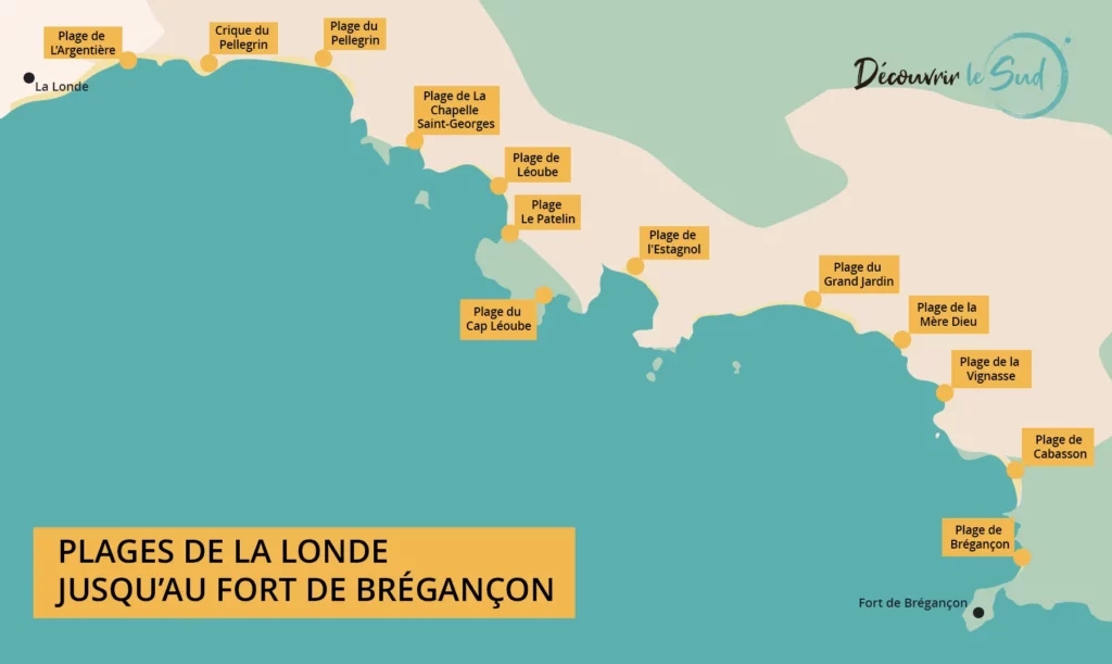 Carte des plages de la Londe