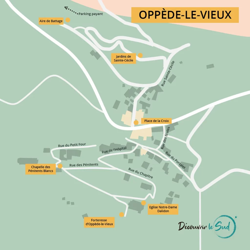 Carte d'Oppède-le-Vieux, le plus beau village du Luberon